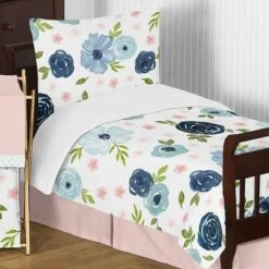 5pc Sweet Jojo Designs Watercolor Floral Toddler Bedding Set Pink/Blue - Sweet Jojo Designs -Kids House GUEST d6bdc9b0 6a84 4daf bcf1 765565e65f14