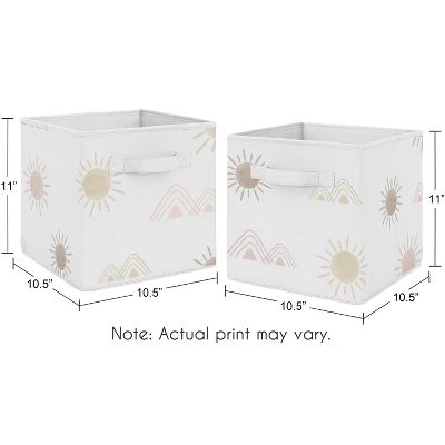 Sweet Jojo Designs Fabric Storage Bins Set Desert Sun Pink And Beige 4 Sweet Jojo Designs Fabric Storage Bins Set Desert Sun Pink And Beige - Image 2