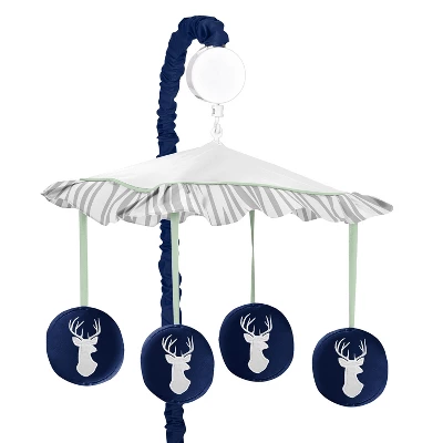 Sweet Jojo Designs Musical Crib Mobile - Navy & Mint Woodsy 3 Sweet Jojo Designs Musical Crib Mobile - Navy & Mint Woodsy