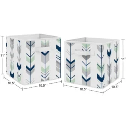 Sweet Jojo Designs Fabric Storage Bins Set Mod Arrow Grey Blue And Green -Kids House GUEST dc26112c 1291 4022 ac56 511251c28571