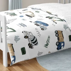 Sweet Jojo Designs Boy Toddler Bedding Set Construction Truck Green Blue And Grey 5pc. -Kids House GUEST dc27b90a c24b 4b04 b554 070062d19792