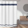 Sweet Jojo Designs Shower Curtain 72in.x72in. Hotel White And Navy Blue -Kids House GUEST dd25ed59 6dc1 4bf2 ac75 8192b4e99cb4