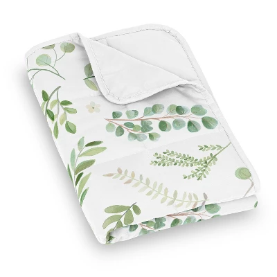 Sweet Jojo Designs Boy Girl Unisex Gender Neutral Toddler Weighted Blanket 5lbs. For Kids Botanical Green And White 4 Sweet Jojo Designs Boy Girl Unisex Gender Neutral Toddler Weighted Blanket 5lbs. For Kids Botanical Green And White - Image 2