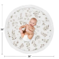 Sweet Jojo Designs Boy Girl Gender Neutral Unisex Baby Tummy Time Playmat Botanical Leaf Collection Taupe And White -Kids House GUEST deace67d 75fa 4800 a8bd 6223fc8055b0