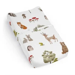 Sweet Jojo Designs Boy Girl Gender Neutral Unisex Changing Pad Sheet Watercolor Woodland Forest Animals Orange Green And Brown -Kids House GUEST e27512a1 4973 4e3c 9bad 0e72d0084fff
