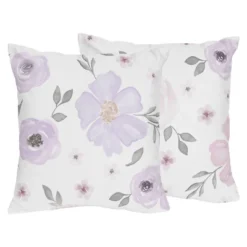 3pc Queen Bedding Set Sweet Jojo Designs Watercolor Floral Lavender/Gray - SWeet Jojo Designs -Kids House GUEST e2e2b904 f2f1 4b1a 89b8 7a5047054fde