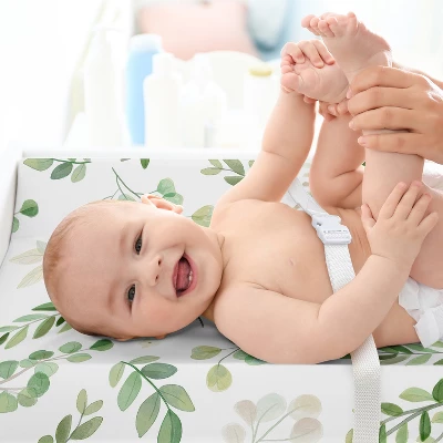 Sweet Jojo Designs Gender Neutral Unisex Changing Pad Sheet Botanical Green And White 4 Sweet Jojo Designs Gender Neutral Unisex Changing Pad Sheet Botanical Green And White - Image 2