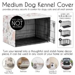 Sweet Jojo Designs Dog Crate Kennel Cover 36in. Watercolor Floral Pink And Grey -Kids House GUEST e768ad79 1d5a 43a3 a2ec 60b0a9450b2c