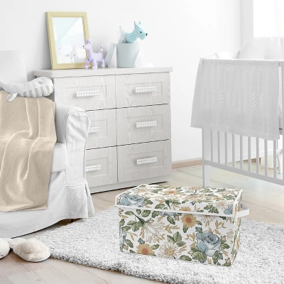 Sweet Jojo Designs Girl Fabric Storage Toy Bin Vintage Floral Blue And Yellow 3 Sweet Jojo Designs Girl Fabric Storage Toy Bin Vintage Floral Blue And Yellow