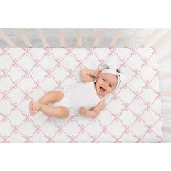 Sweet Jojo Designs Girl Baby Fitted Crib Sheet Ballerina And Ballet Bows Pink And White -Kids House GUEST e95668f5 09e3 4d2e 9a8c 9a8b77d6fd9b