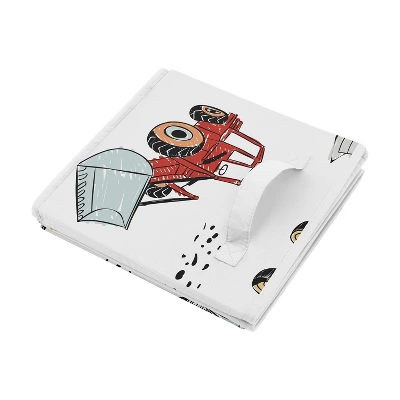 Sweet Jojo Designs Boy Fabric Storage Toy Bin Construction Truck Red Blue Yellow 4 Sweet Jojo Designs Boy Fabric Storage Toy Bin Construction Truck Red Blue Yellow - Image 2