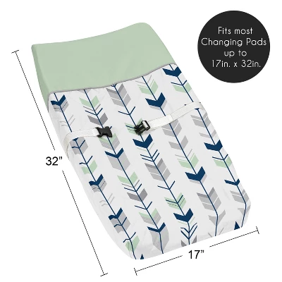 Sweet Jojo Designs Gender Neutral Unisex Changing Pad Cover Mod Arrow Grey Blue And Green 6 Sweet Jojo Designs Gender Neutral Unisex Changing Pad Cover Mod Arrow Grey Blue And Green - Image 4