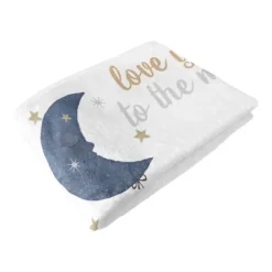 Sweet Jojo Designs Gender Neutral Baby Milestone Blanket Bear And Moon Blue Gold And White -Kids House GUEST eb649433 e258 4bbb bec4 ab9e9ad7068a