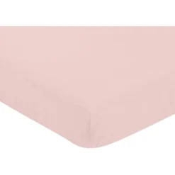 Sweet Jojo Designs Girl Baby Fitted Crib Sheet Watercolor Floral Collection Solid Blush Pink -Kids House GUEST ebe0417e 4f57 4313 a31e 4fda691322a7