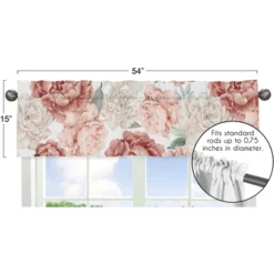 Sweet Jojo Designs Window Valance Treatment 54in. Peony Floral Garden Pink And Ivory -Kids House GUEST ef439a62 156c 41eb b240 3f77598c1ec6