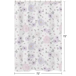 Sweet Jojo Designs Shower Curtain 72in.x72in. Watercolor Floral Purple, Pink And Grey 9 Sweet Jojo Designs Shower Curtain 72in.x72in. Watercolor Floral Purple, Pink And Grey -Kids House GUEST f014b2ee 46d7 4e10 b9d1 c782ec13ea30