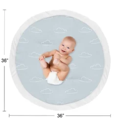 Sweet Jojo Designs Boy Baby Tummy Time Playmat Airplane Blue And White -Kids House GUEST f21c2123 dd80 4591 88c2 316bd21ba64e