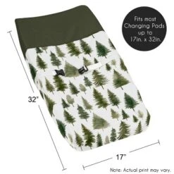 Sweet Jojo Designs Gender Neutral Unisex Changing Pad Cover Woodland Pine Tree Green And White -Kids House GUEST f2ab6ecd 85a7 4c48 ade7 5734a54c3168