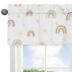 Sweet Jojo Designs Window Valance Treatment 54in. Boho Rainbow Pink Yellow And Beige -Kids House GUEST f2e36d74 cd1a 4ab6 ab7d 308337748db2