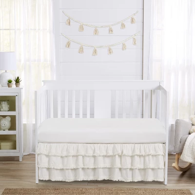 Sweet Jojo Designs Girl 3 Tiered Ruffle Crib Bed Skirt Bohemian Fringe Off White 3 Sweet Jojo Designs Girl 3 Tiered Ruffle Crib Bed Skirt Bohemian Fringe Off White