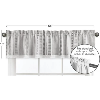Sweet Jojo Designs Window Valance Treatment 54in. Boho Geometric Jacquard Ivory Black White 6 Sweet Jojo Designs Window Valance Treatment 54in. Boho Geometric Jacquard Ivory Black White - Image 4