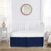 Sweet Jojo Designs Boy Or Girl Gender Neutral Unisex Baby Crib Bed Skirt Collection Solid Navy Blue