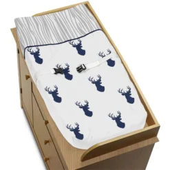 Sweet Jojo Designs Changing Pad Cover - Navy & White Stag -Kids House GUEST f5e6a0d8 4fdc 4ebf 948d 50243dbfe343