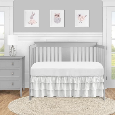 Sweet Jojo Designs Boy, Girl, Gender Neutral 3 Tiered Ruffle Crib Bed Skirt Harper White 3 Sweet Jojo Designs Boy, Girl, Gender Neutral 3 Tiered Ruffle Crib Bed Skirt Harper White