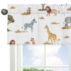 Sweet Jojo Designs Window Valance Treatment 54in. Jungle Multicolor -Kids House GUEST f8207294 b0d9 4499 928b 105b62fadd39