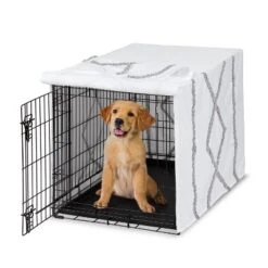 Sweet Jojo Designs Gender Neutral Unisex Dog Crate Kennel Cover 36in. Boho Fringe White And Grey -Kids House GUEST f897aad3 ea5c 4038 969a 7241ae9be759