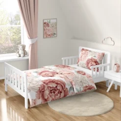 Sweet Jojo Designs Girl Toddler Bedding Set Peony Floral Garden Pink And Ivory 5pc -Kids House GUEST f8cb73e7 2f63 4045 b2fa 5849a3c178c3