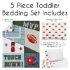 Sweet Jojo Designs Boy Toddler Bedding Set Football Green Brown And Red 5pc -Kids House GUEST f9e8e6f3 3ded 4c72 b788 5587300f841e