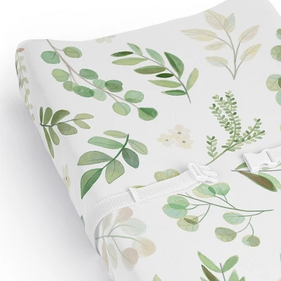 Sweet Jojo Designs Gender Neutral Unisex Changing Pad Sheet Botanical Green And White 5 Sweet Jojo Designs Gender Neutral Unisex Changing Pad Sheet Botanical Green And White - Image 3
