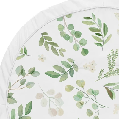 Sweet Jojo Designs Girl Baby Tummy Time Playmat Botanical Green And White 4 Sweet Jojo Designs Girl Baby Tummy Time Playmat Botanical Green And White - Image 2