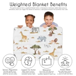 Sweet Jojo Designs Boy Girl Unisex Gender Neutral Toddler Weighted Blanket 5lbs. For Kids Jungle Multicolor -Kids House GUEST feb68f8e d278 4dfe a7c0 28ffecbc3358